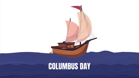 an animation of flat columbus day illustration