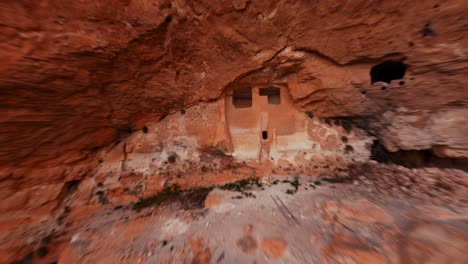 cave dwellings in the bank of euphrates in southeastern turkey