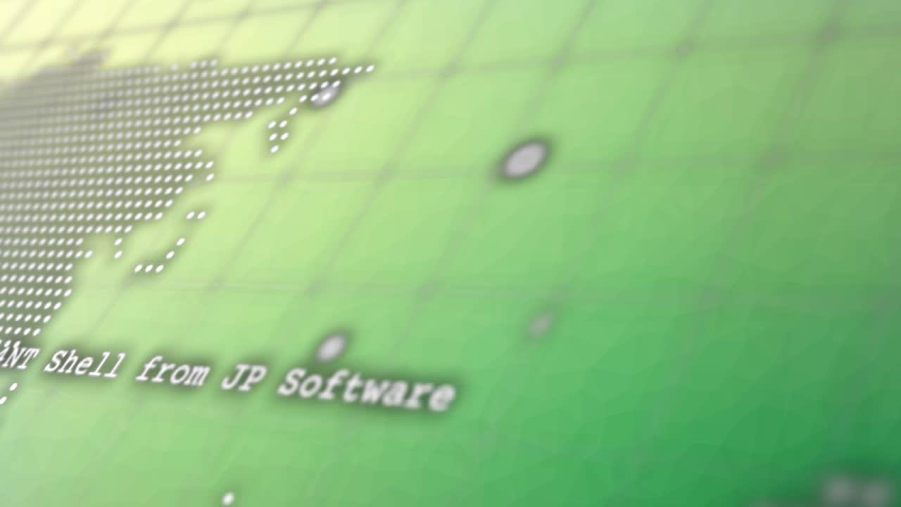 Animation of data processing on green background