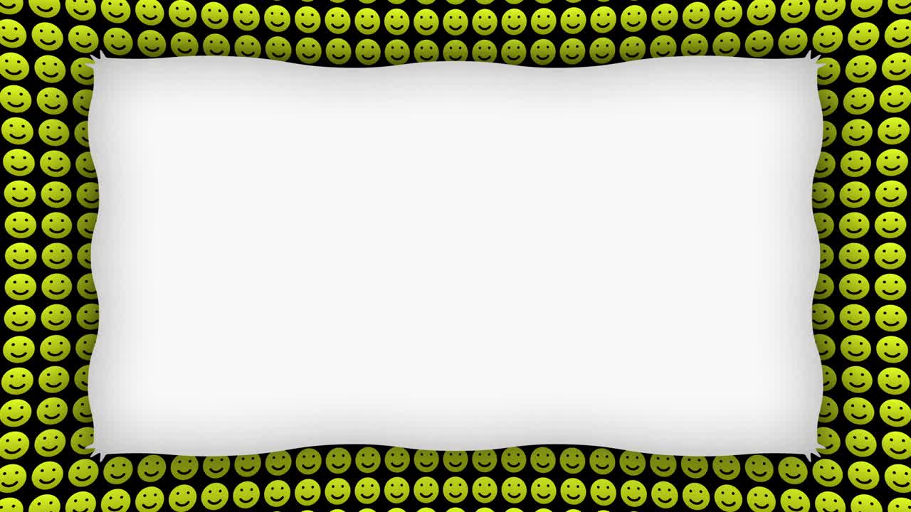iconos de sonrisa feliz marco de fondo animado