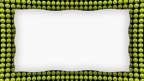 iconos de sonrisa feliz marco de fondo animado