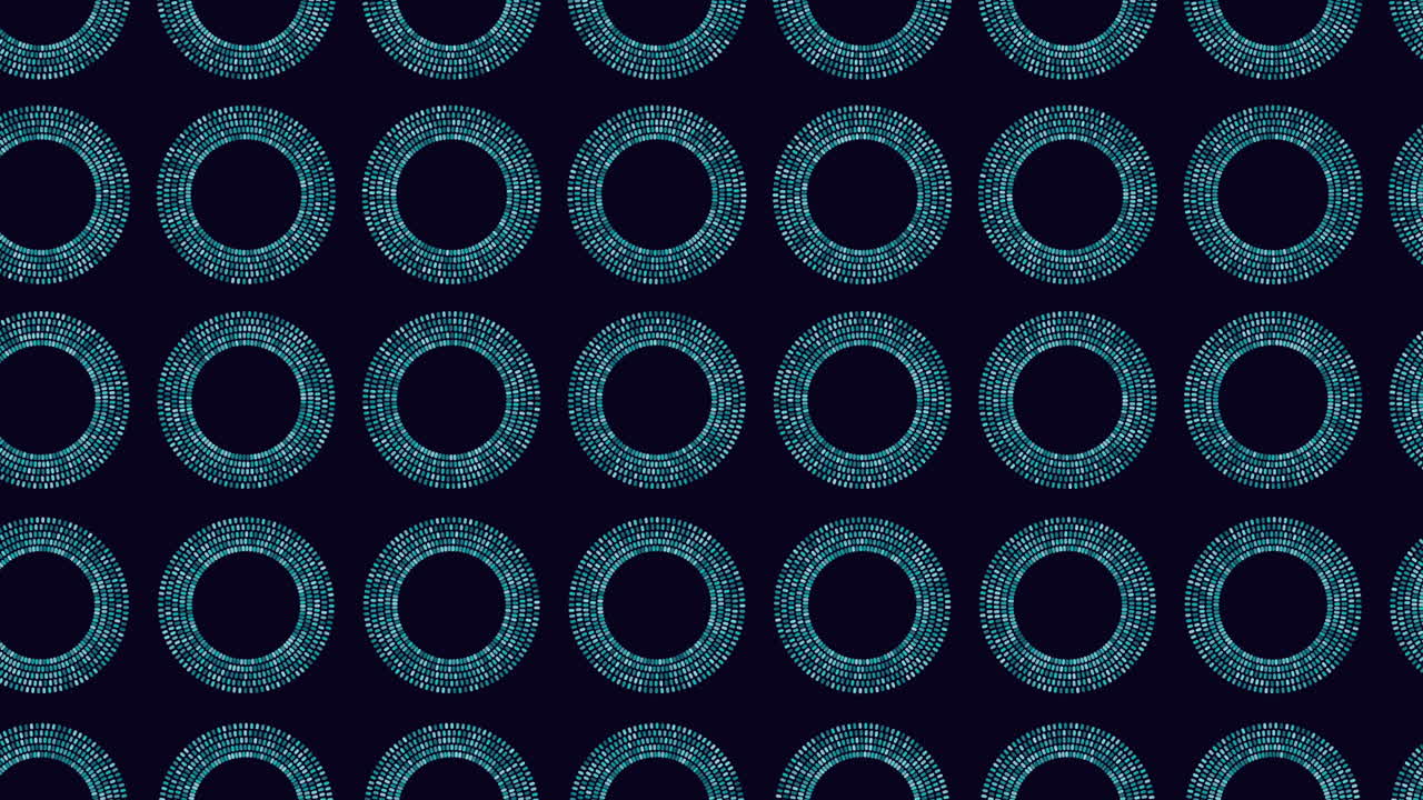 Abstract colorful circles geometric pattern in rows