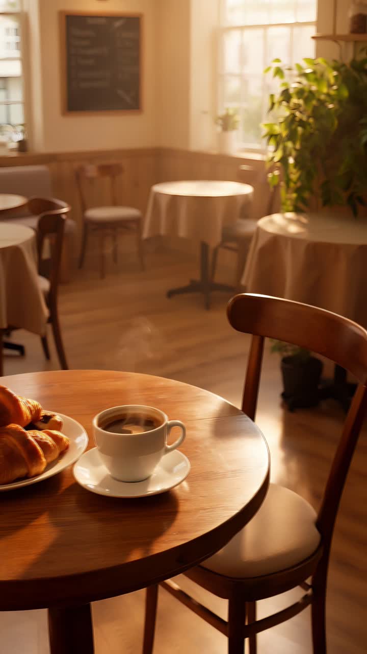 Interno di caffè estetico con atmosfera accogliente 4K