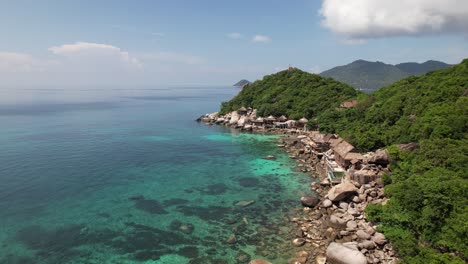 4k aerial drone boat and ocean in ko tao thailand beach tropical paradise