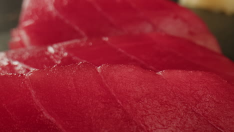 close up of fresh tuna sashimi