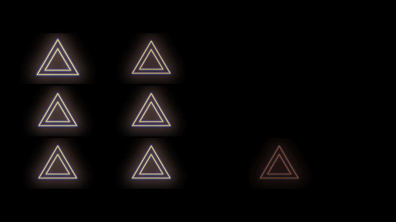 펄싱 네온 옐로우 led 라이트 7이 있는 삼각형 패턴