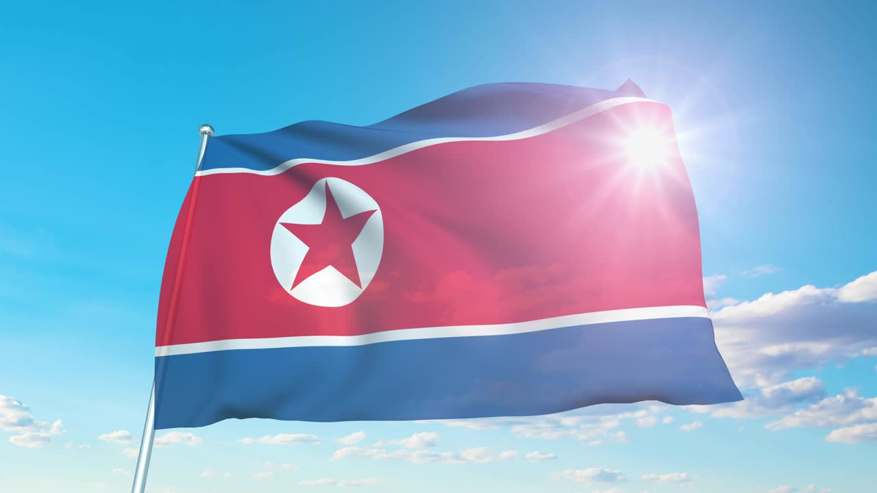 구름이 가득한 하늘을 배경으로 직물 구조로 된 북한의 발 (loopable)