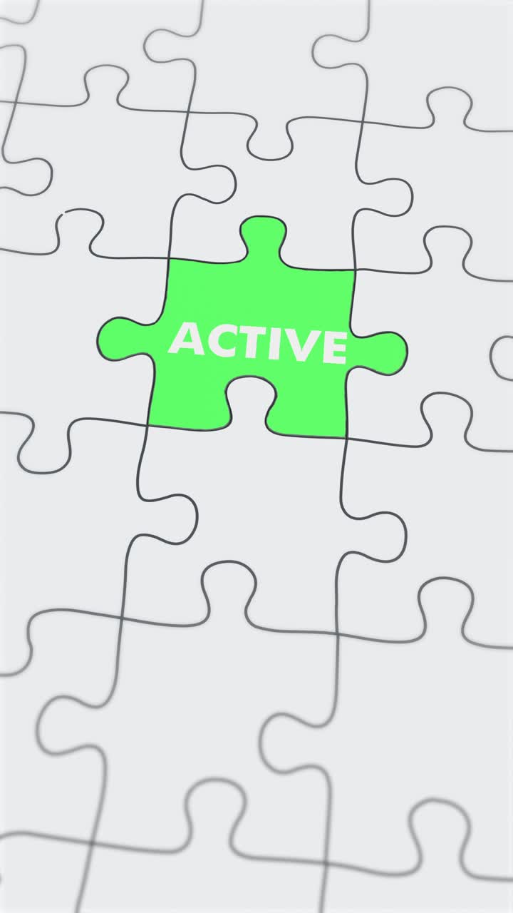 Inactive Active Jigsaw puzzle assembled Vertical Video