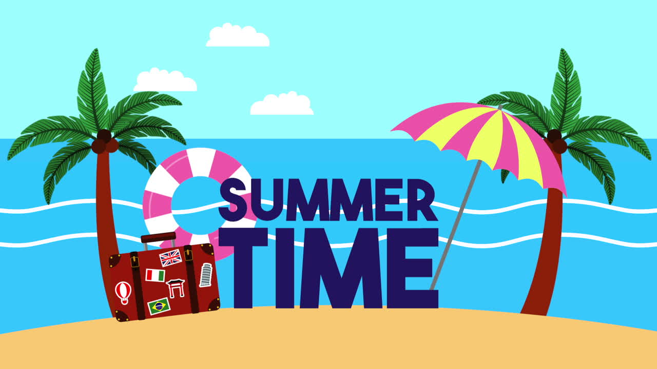 여름 시간 바다 장면