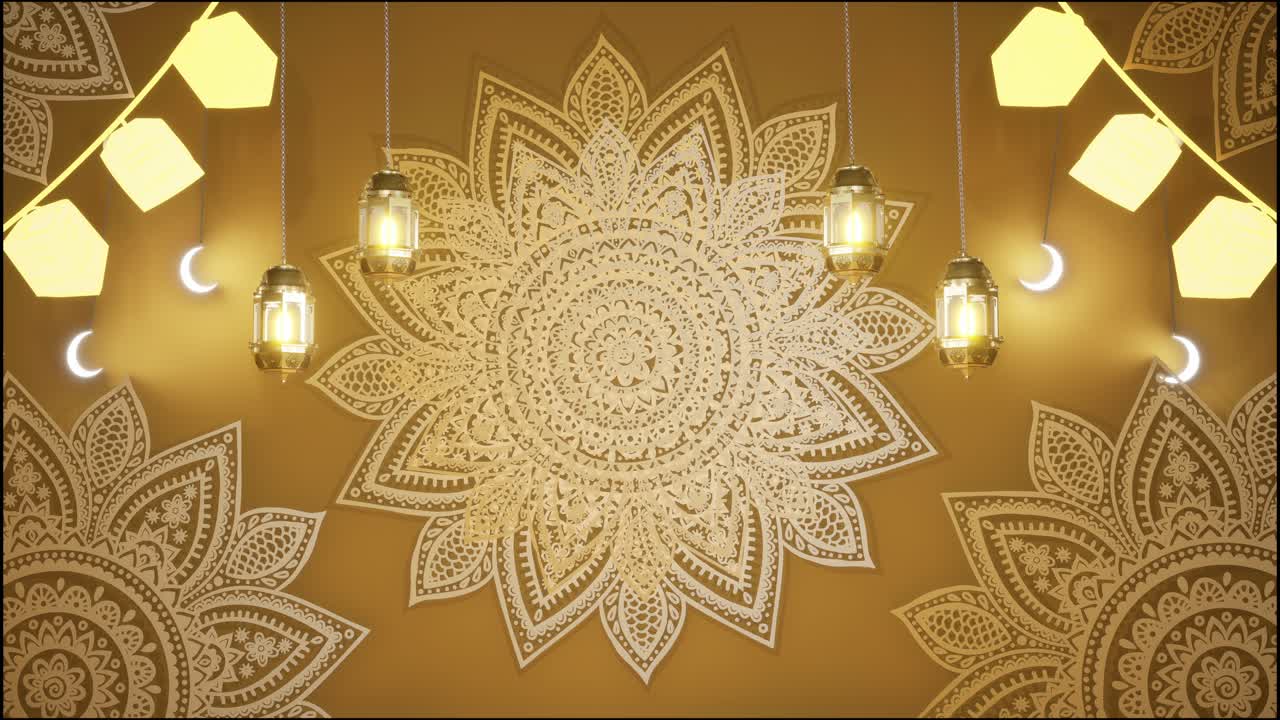 4k animated islamic background with rotating mandala arabic patterns ...