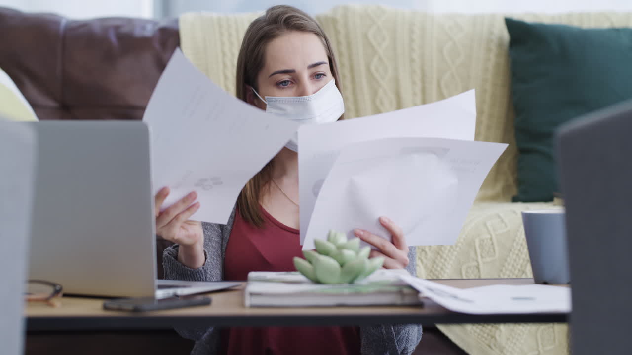Woman working from home during pandemic