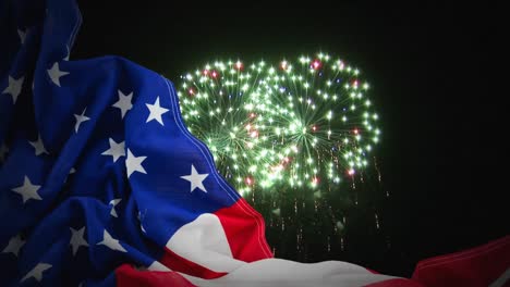 animación digital de fuegos artificiales en el horizonte por la noche 4k