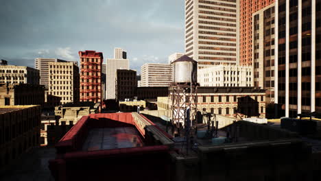 cityscape with water tower