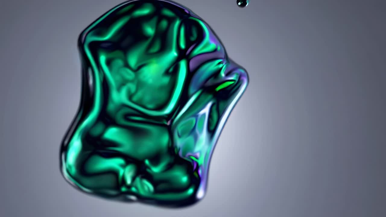 Abstract Iridescent Liquid Shapes