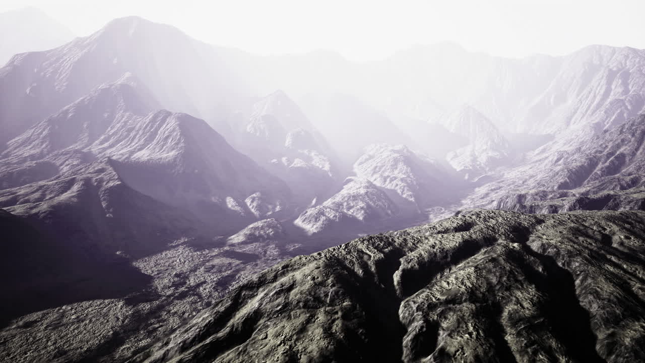 Majestic mountain landscape with soft light and shadows creating depth