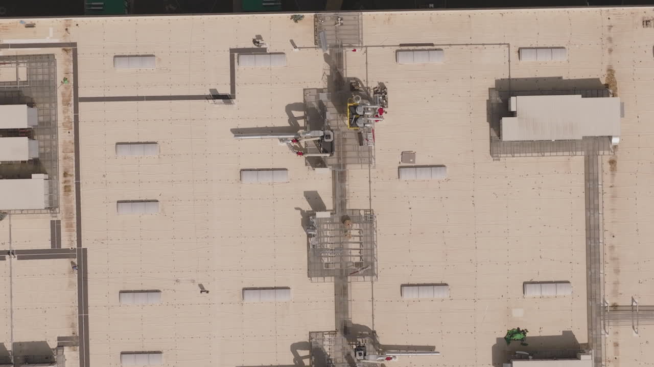 Aerial View of Industrial Building Rooftop