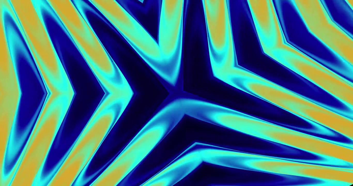 Abstract Geometric Pattern with Pulsing Blue and Yellow Light