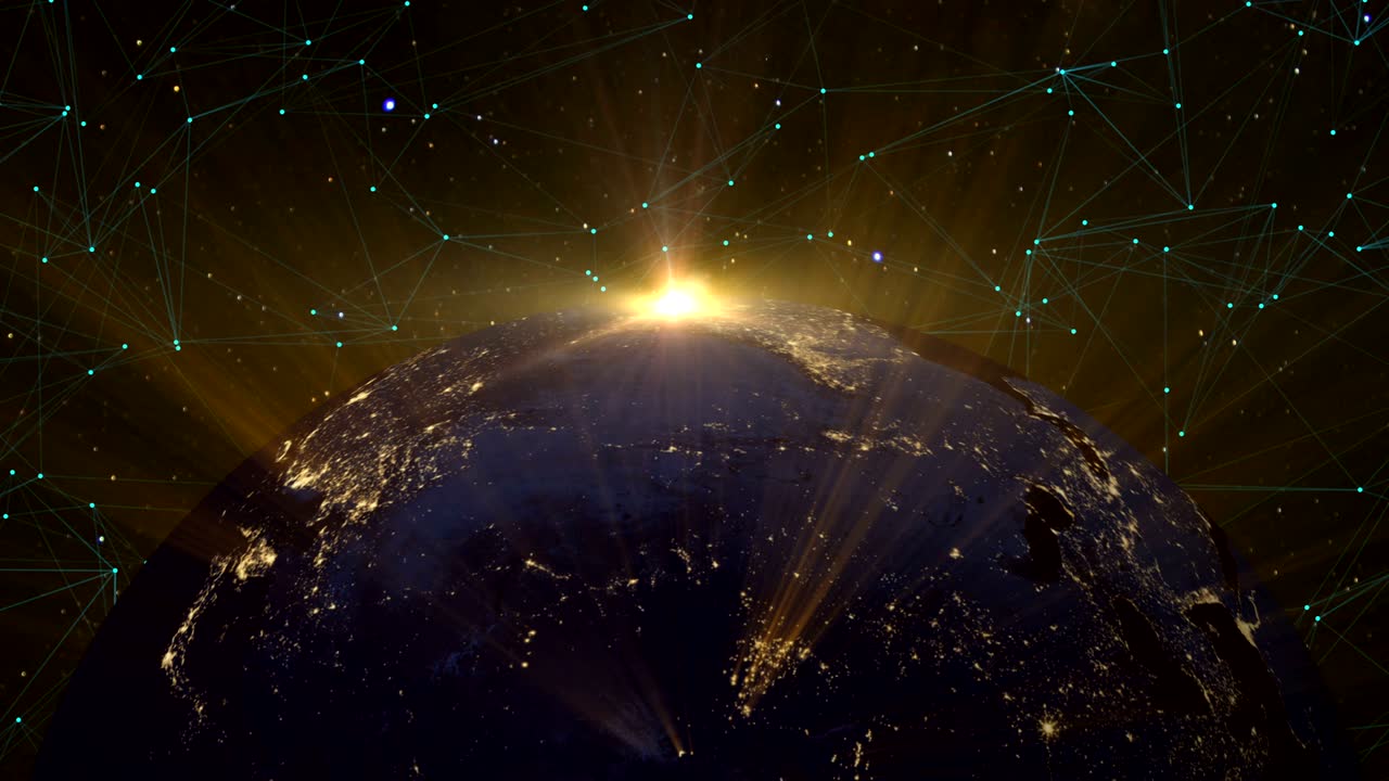 concepto de red global. mapa de textura cortesía de la nasa