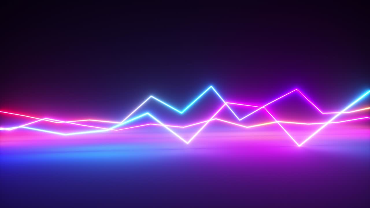 Bright colorful glowing neon lines