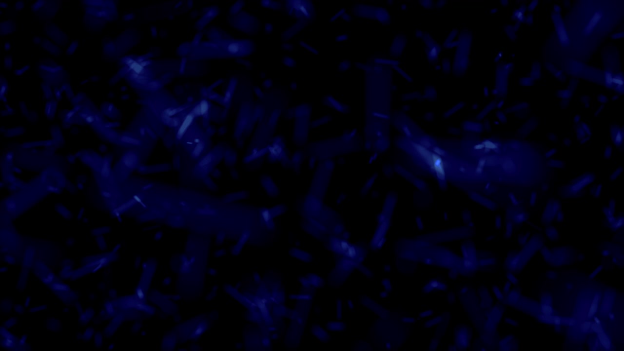 추상적인 3d 스파크와 검은 바탕의 작은 파란 입자