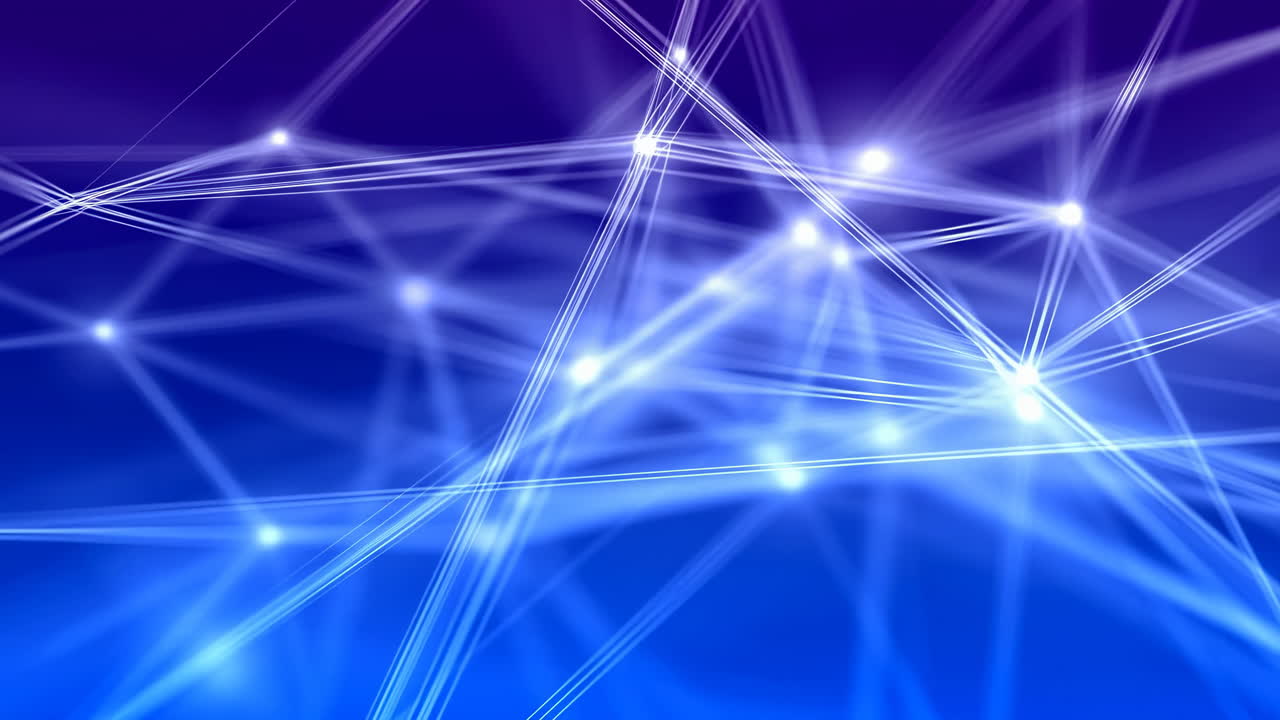 Abstrakt digital nettverksforbindelse med glødende linjer og prikker