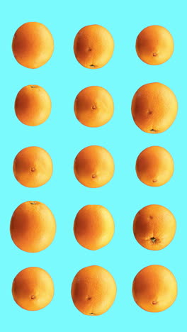 pattern of animated oranges in vertical