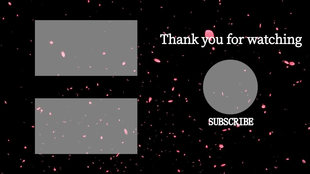 체리 꽃 잎자루 입자 끝 카드 끝 화면 모션 그래픽