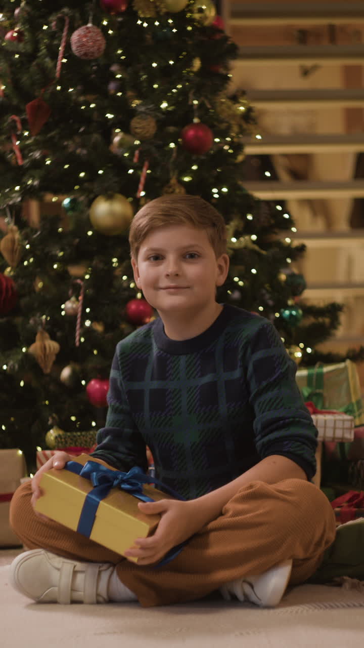 Boy with Christmas Present