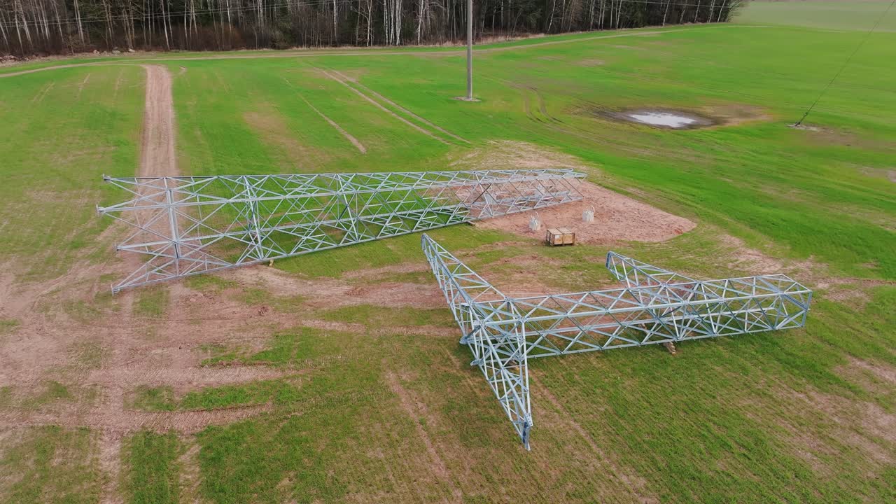 Energy Infrastructure Concept With Steel Towers On Ground - Vulnerability Crisis