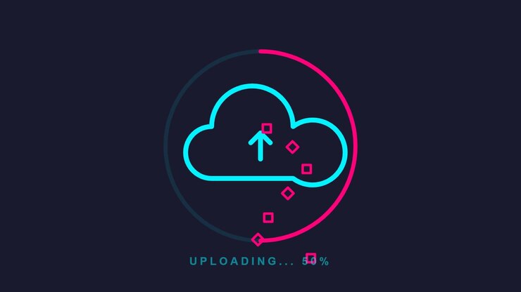Digital cloud-uploading fremdriftsanimation