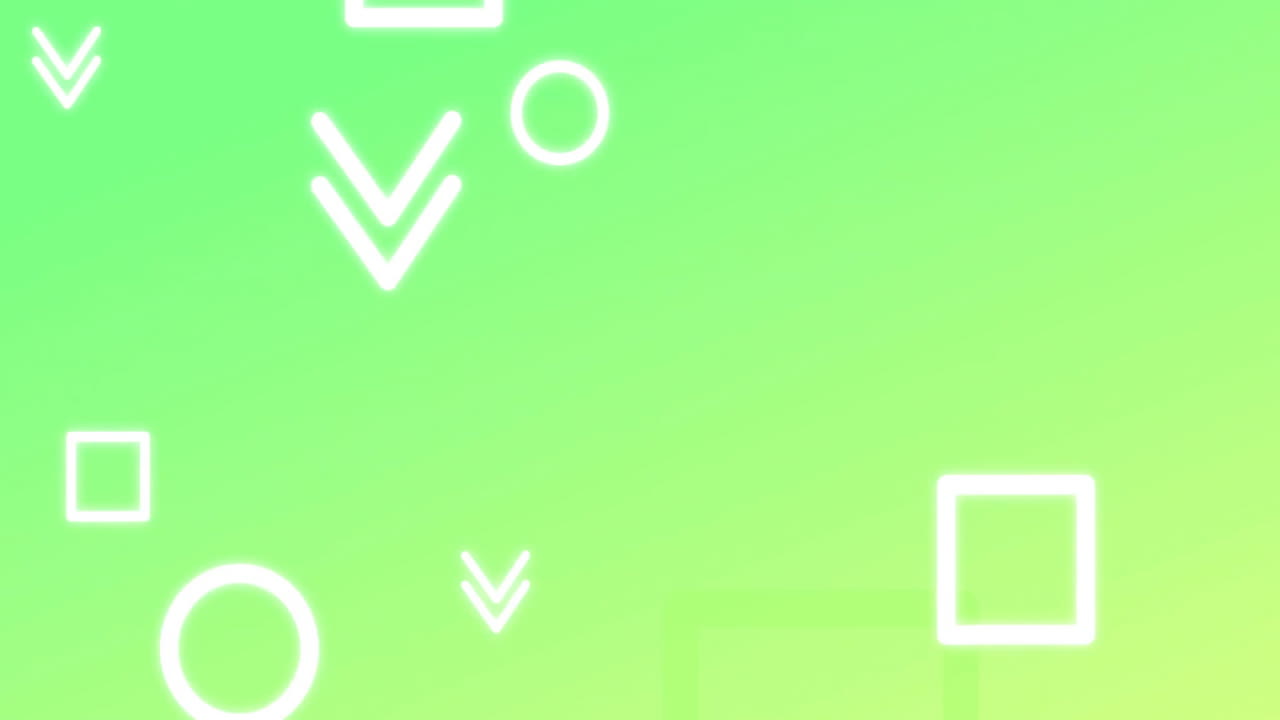 Animation of white shapes on green background