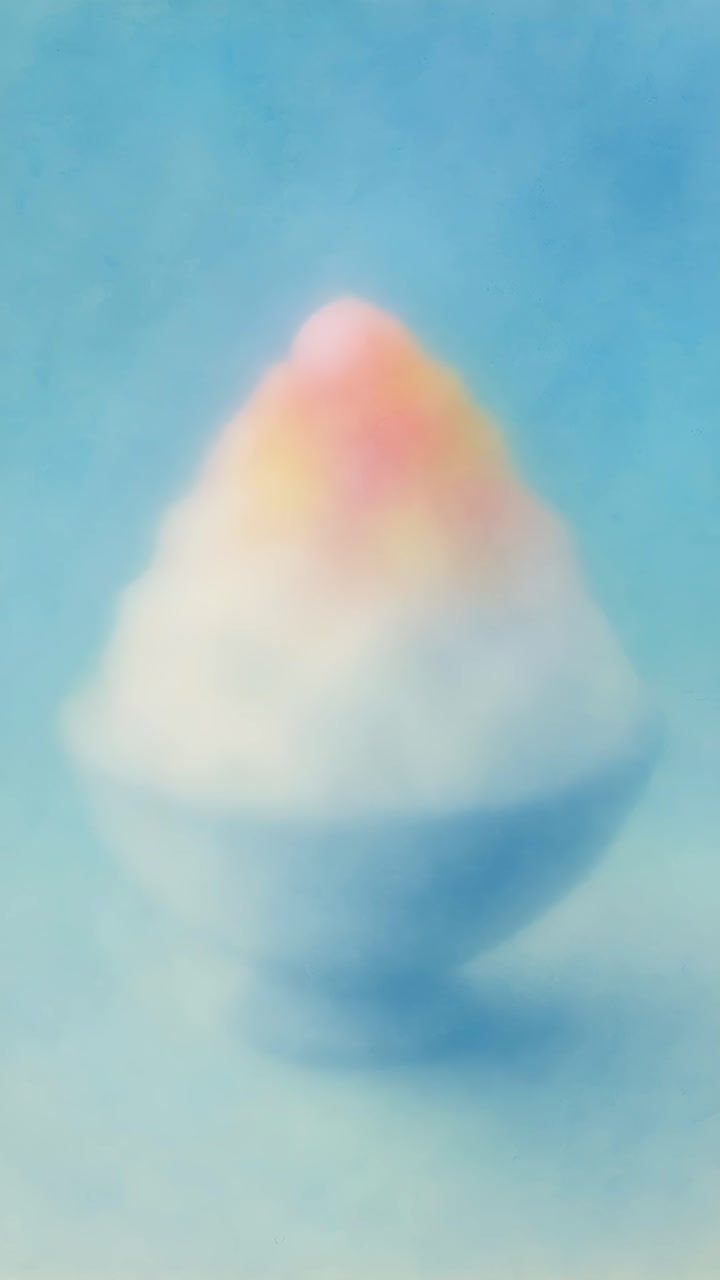 Abstract close-up video of a colorful, blurred, coral-like structure