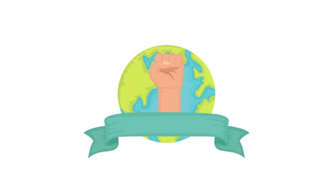 animación de derechos humanos con el planeta mundial