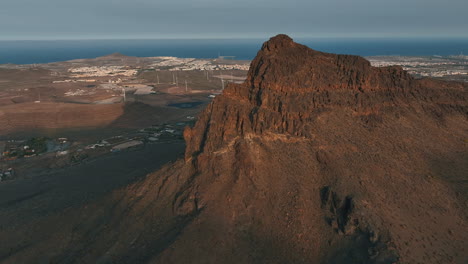 charm of gran canaria: aerial adventure with distant wind farms and roque aguayro