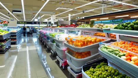 fresh produce display at a supermarket