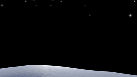 Animation-Leuchtender-Sterne-Und-Mond-Im-Kosmos