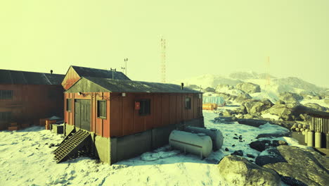 exploring a remote research station in a snow covered arctic landscape