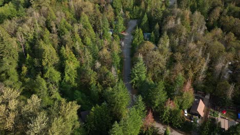 Rising-aerial-view-of-the-rural-and-unique-community-in-Baring,-Washington