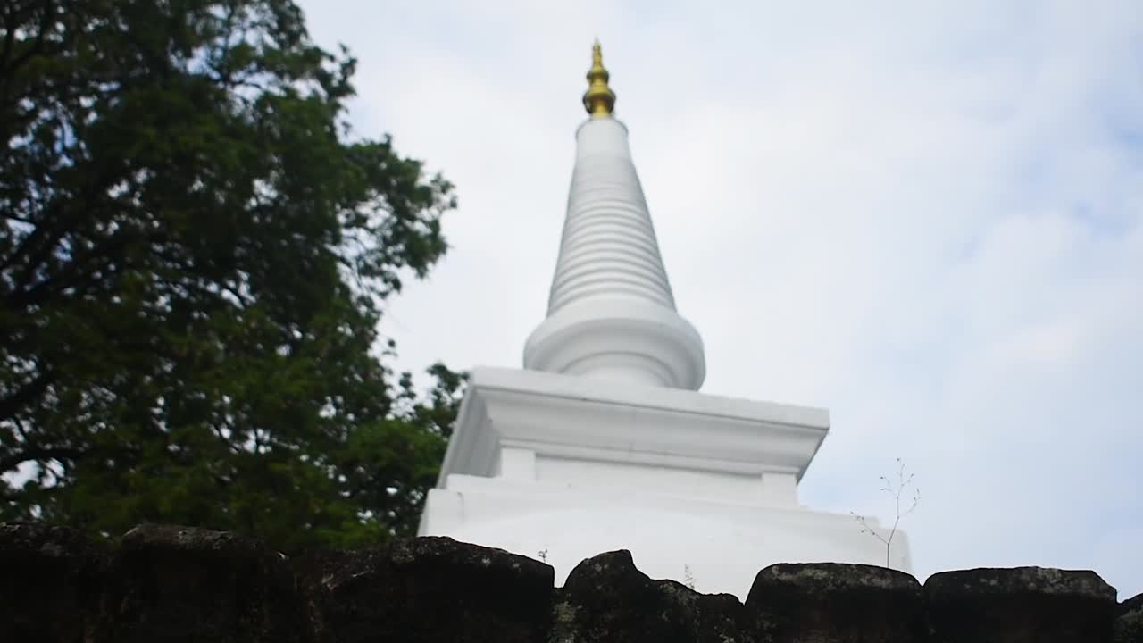 Ancient pagoda and wall in Sri Lanka