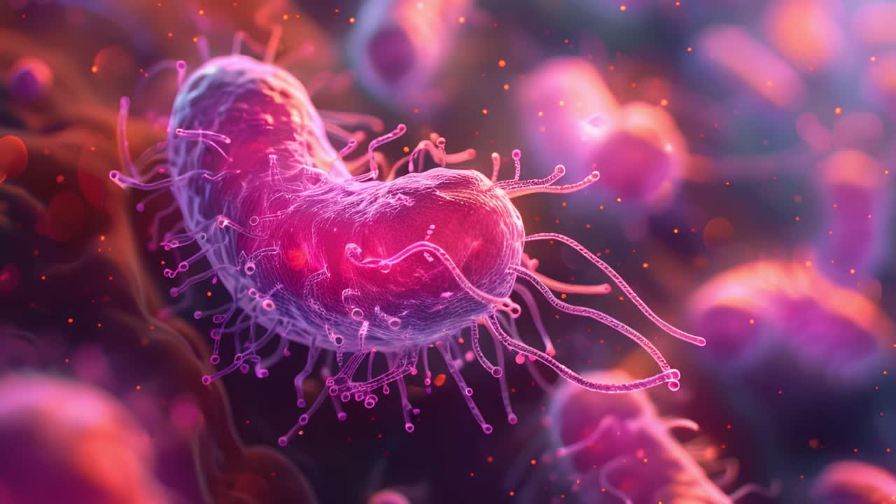 Vibrant Microorganism Under a Microscope