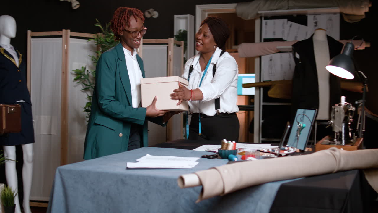 Professional people at the tailor shop