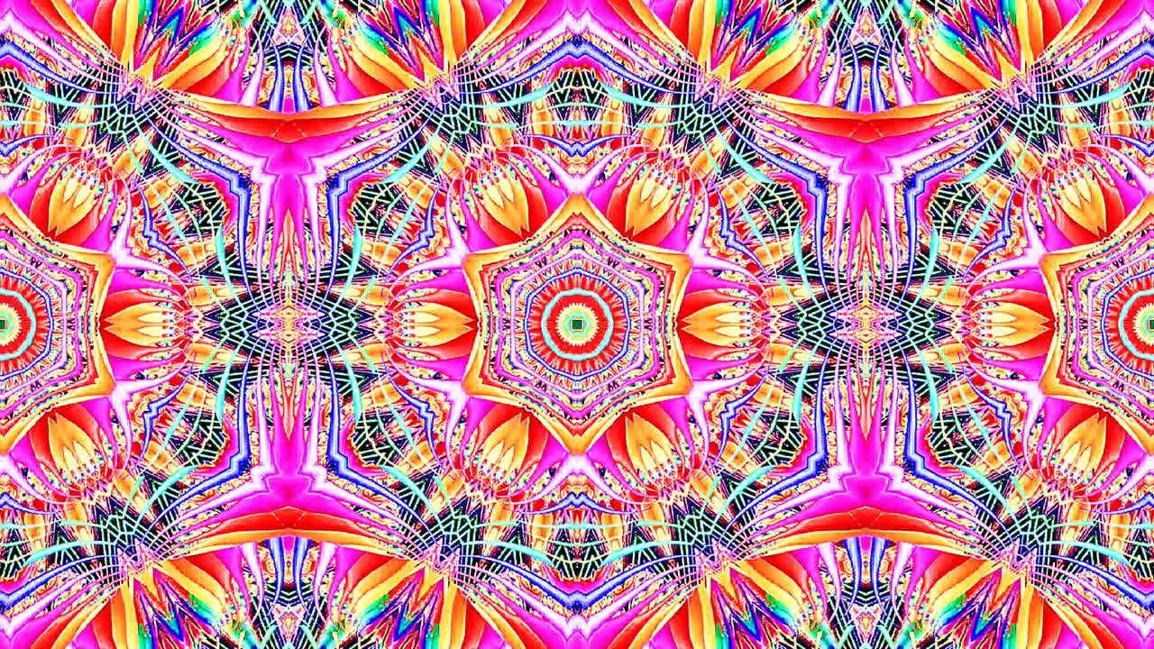 hermoso caleidoscopio abstracto que brilla, una luz radiante que regula los movimientos sutiles