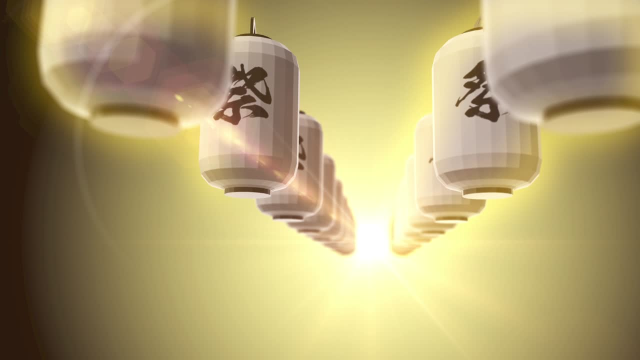 일본 중국 빛 랜턴 페스티벌 루프 애니메이션