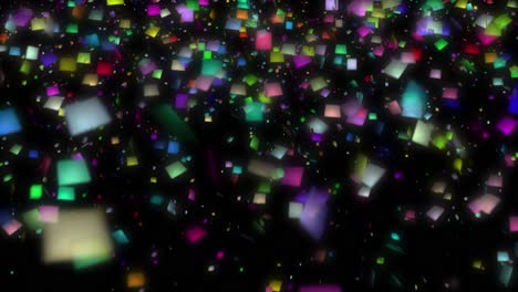 various confetti animations on black - uhd - 4k