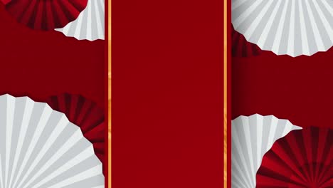 animation of chinese new year fan pattern on red background
