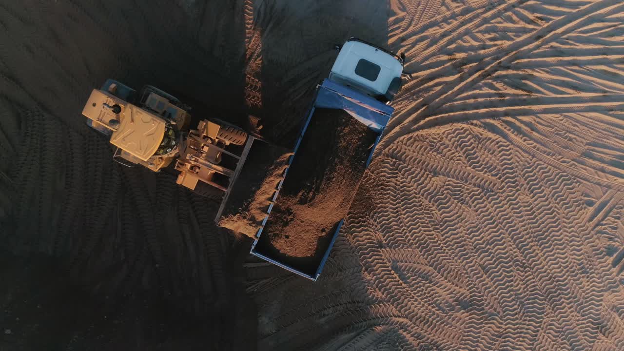 공사 현장 (불도저와 덤프 트럭)