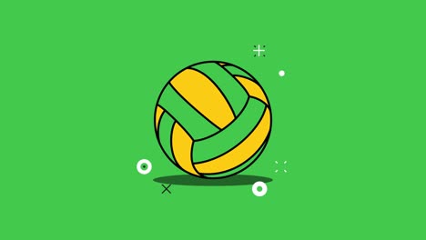 simple animation with rolling volleyball ball in flat design style. seamless loop sport ball motion graphic