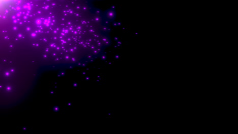 motion purple particles and stars in galaxy