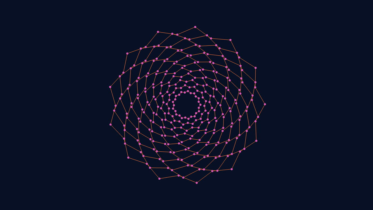 intrincada red de araña conectadas líneas y puntos forman ilusión circular