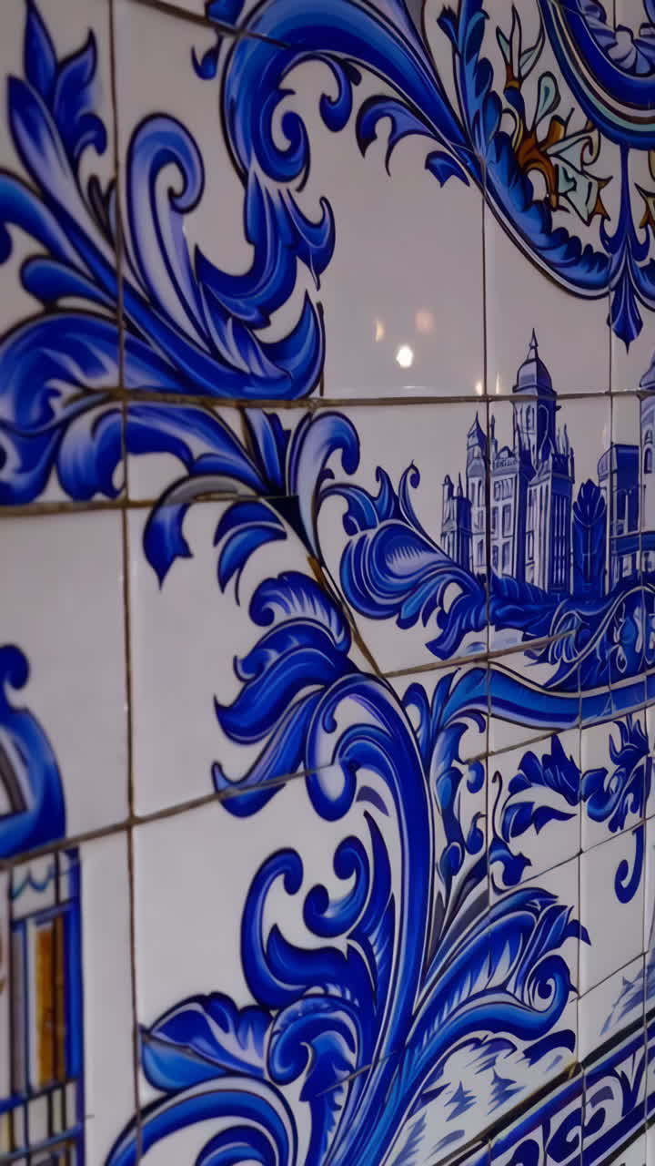 Evening Garden Scene and Azulejos in Lisbon, Portugal